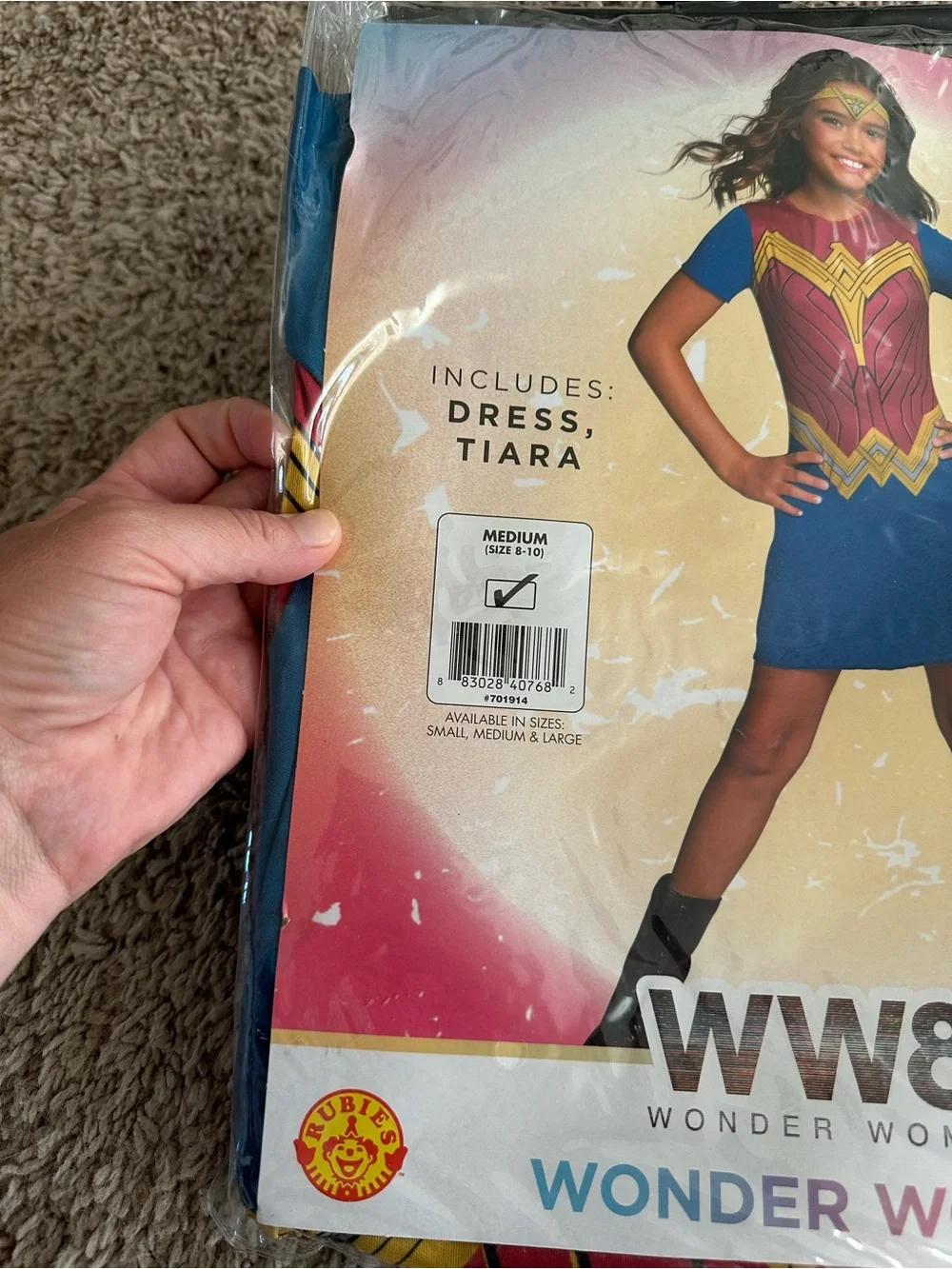 Rubie's DC Comics Wonder Woman Girl's Halloween Costume Size M 8-10 - Picture 2 of 3